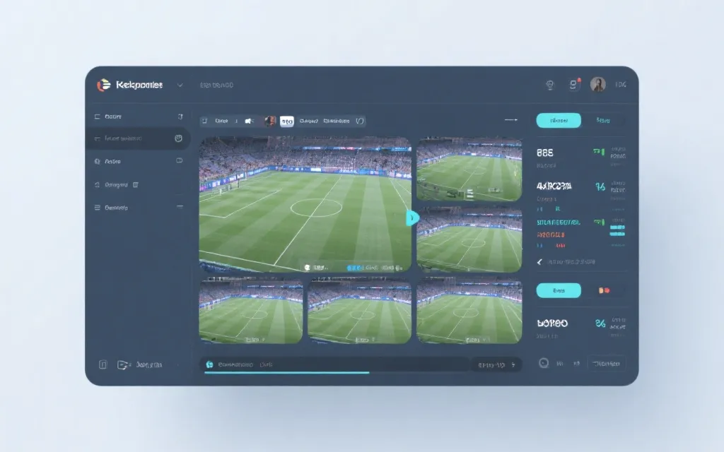 多视角直播界面与数据面板的概念化展示